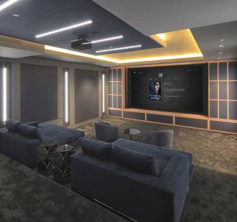 Control4 Home Theatre System In A Living Room